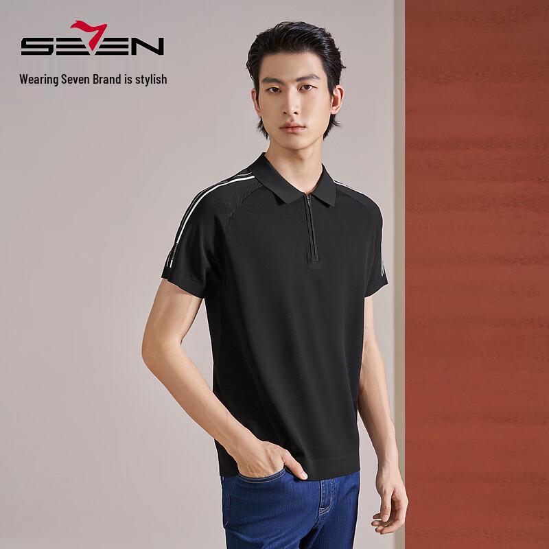 SEVEN Men s Yilite Stripe Jacquard Short Sleeve Polo Shirt L
