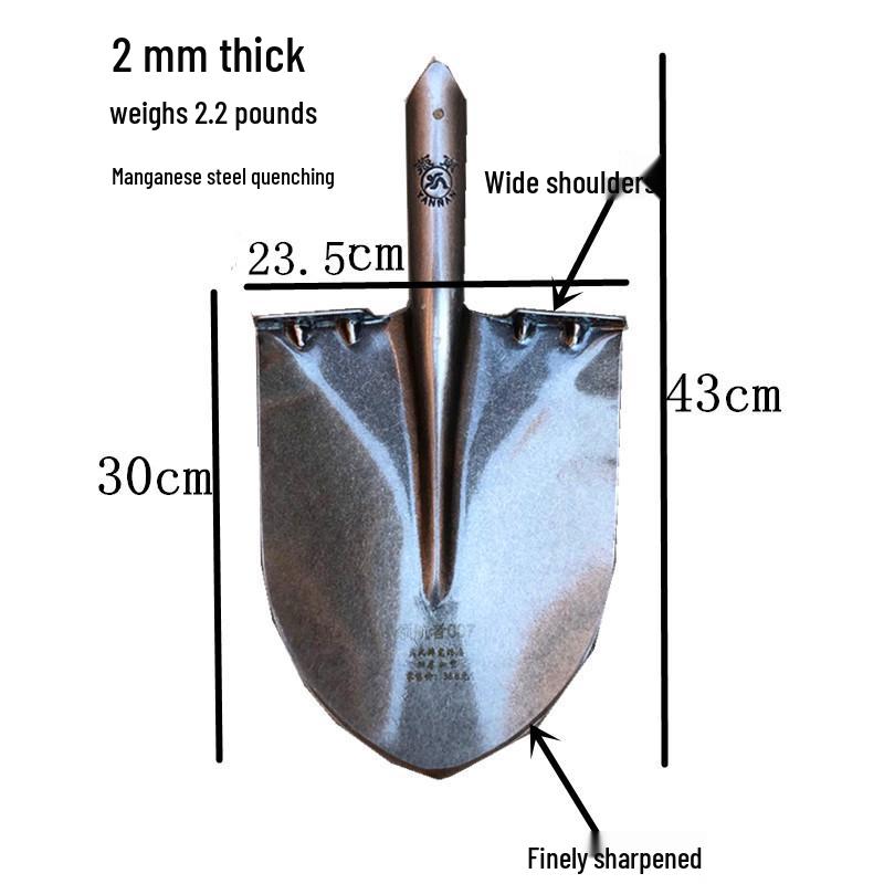 Утолщенная марганцевая стальная лопата: Прочная остроконечная лопата для копания, бытового и сельскохозяйственного использования