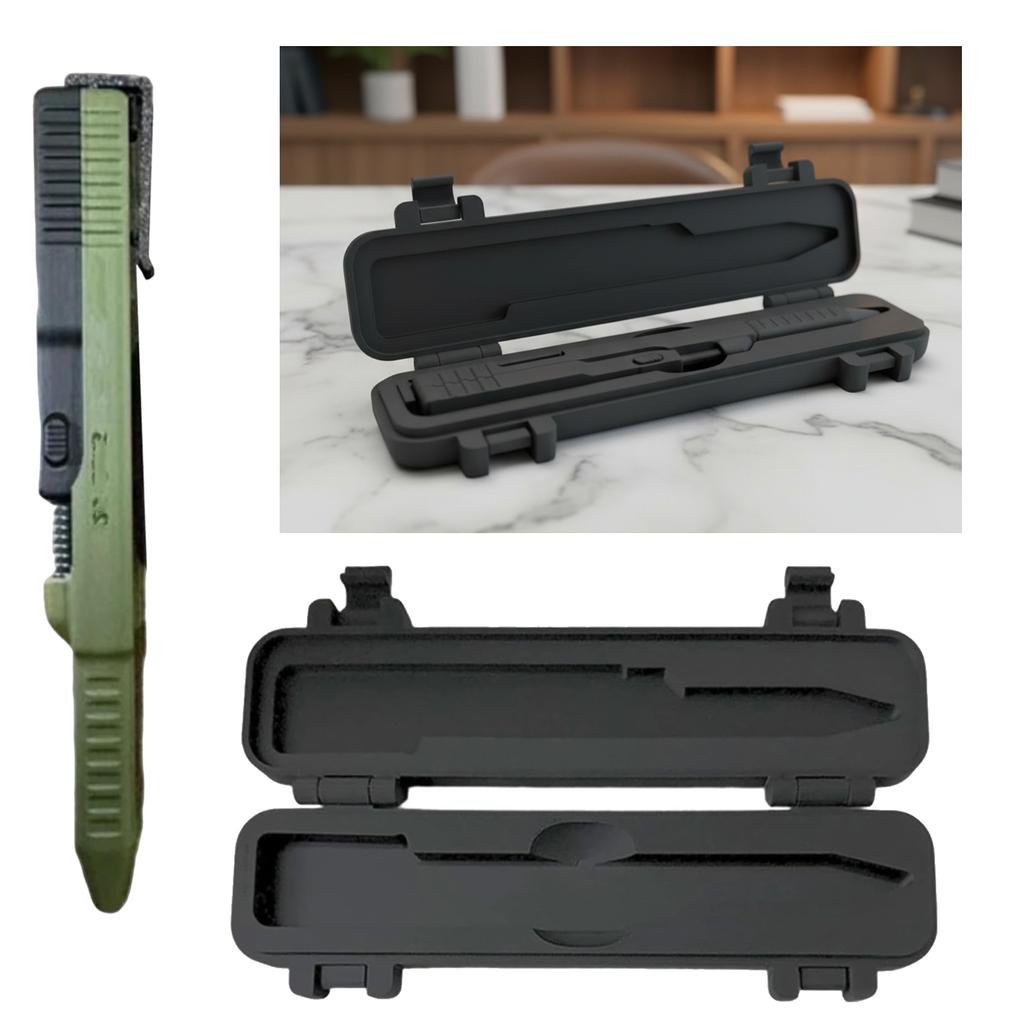 Tactical 3D Printed Slide Action Pens EDC with Case Creative Novelty Writing Tool Refillable Smooth Ink Pen for Men Gift