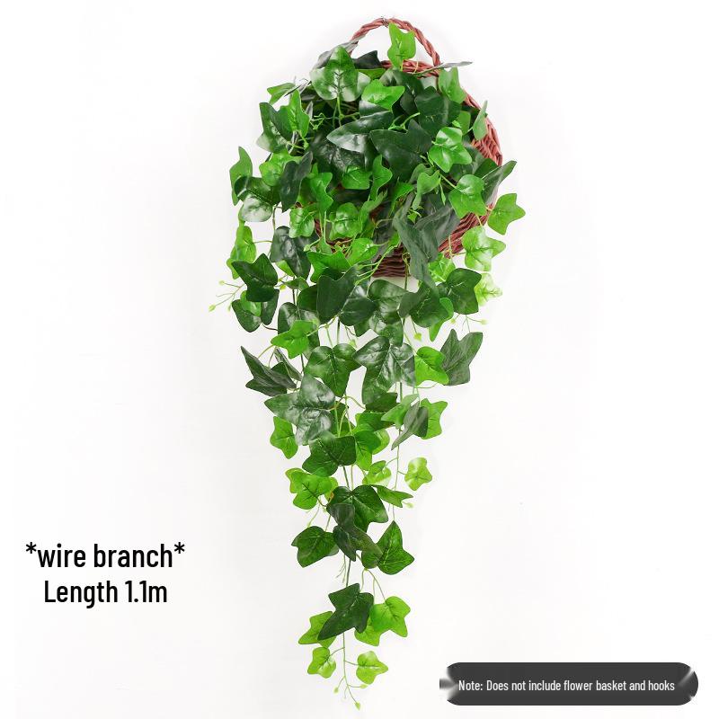 Pothos Wall Hanging Decoration: Trailing Artificial Vines & Spider Plant Basket for Indoor Use