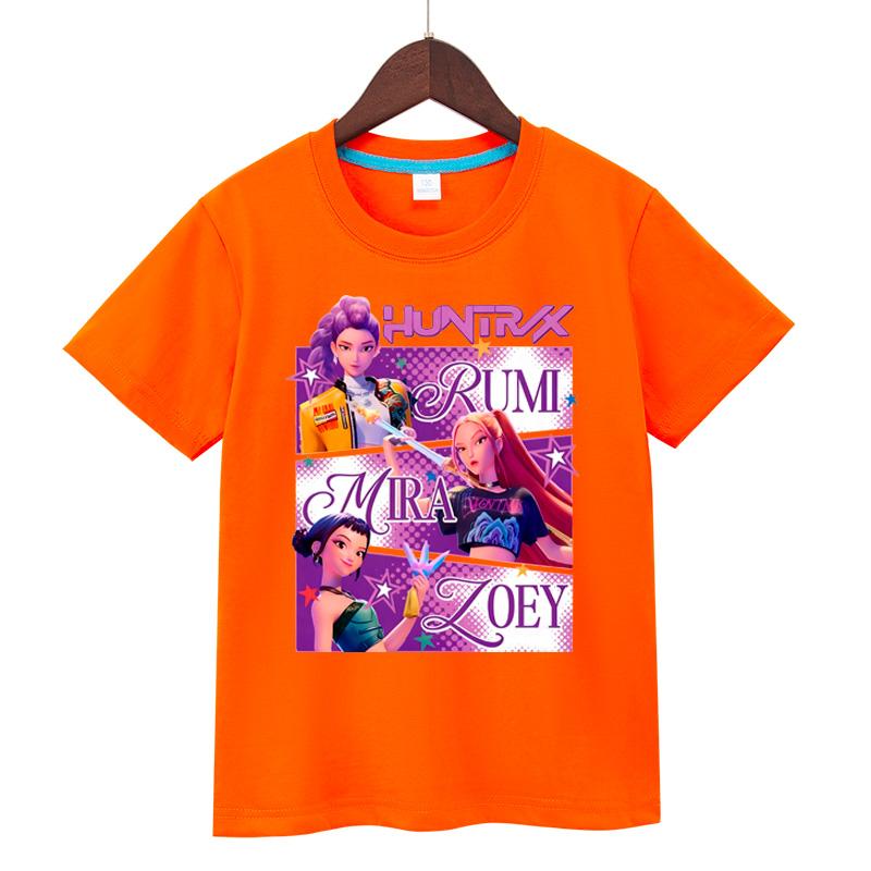 Kids Clothing KPop Demon Hunters Fans Gifts Kids Clothing Fashionable Casual Tops 2025 Hot Film Soft Cotton T-Shirt For Girls