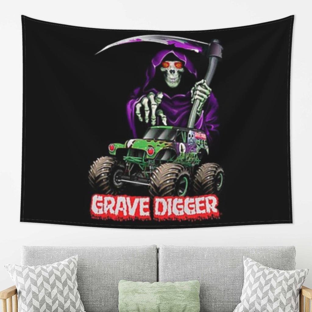 Classic Monster Jam Pattern Tapestry Wall Hanging Aesthetic Home Decor Tapestries for Living Room Bedroom