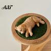 Small Dog Statue for Car Dashboard 2Pcs Sleeping Resin Figurine, Cute Puppy Decor Durable Ornament Women, Mini Calming Desk, Gift Lovers Center