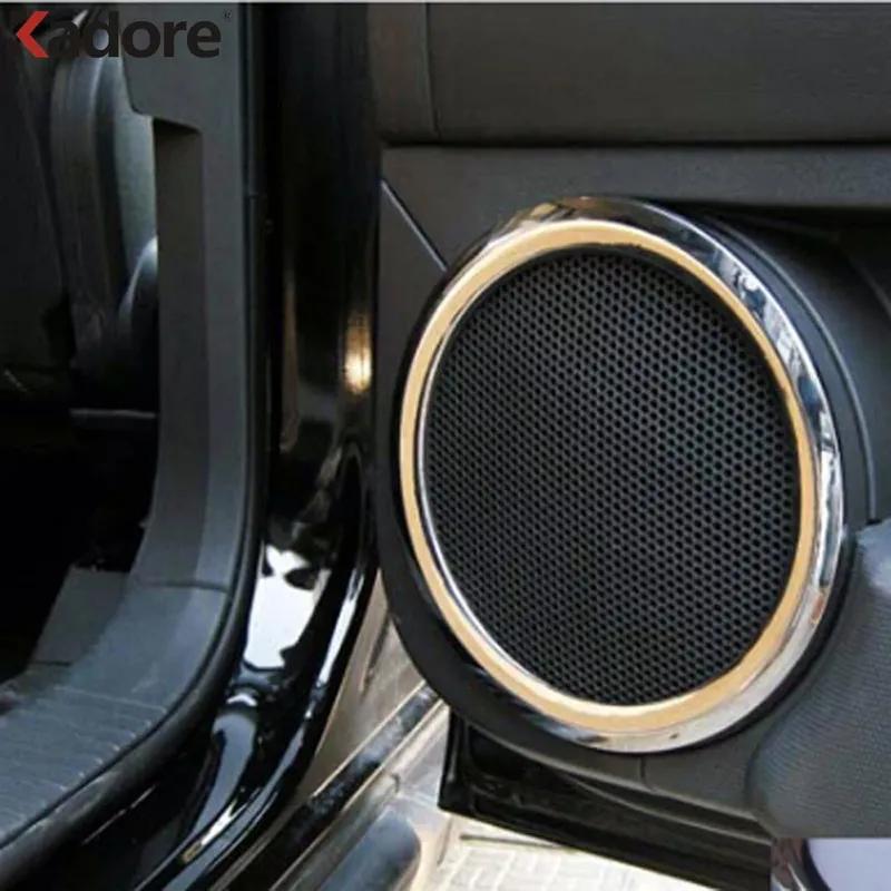 Car Inner Door Audio Speaker Cover Trim For Jeep Compass 2011-2013 2014 2015 Chrome Loudspeaker Ring Frame Interior Accessories
