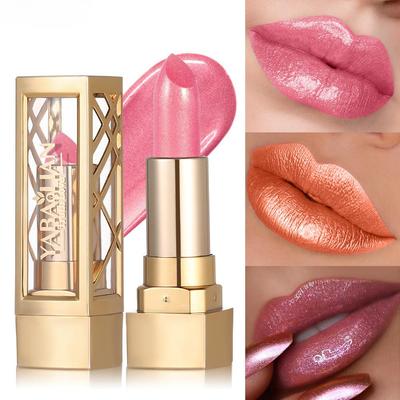 Shimmer Lipstick Pearlescent Gloss Lipstick Metallic Lip Color Velvet Matte Glitter Lipstick Waterproof Lipstick Nude Moisturizing Lip Glaze