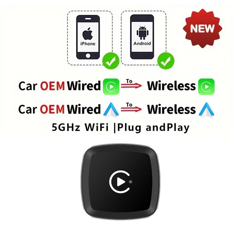 2-in-1-Kabel-zu-Kabel-CarPlay-Android-Autoadapter für OEM-Autoradio mit USB-Plug-and-Play