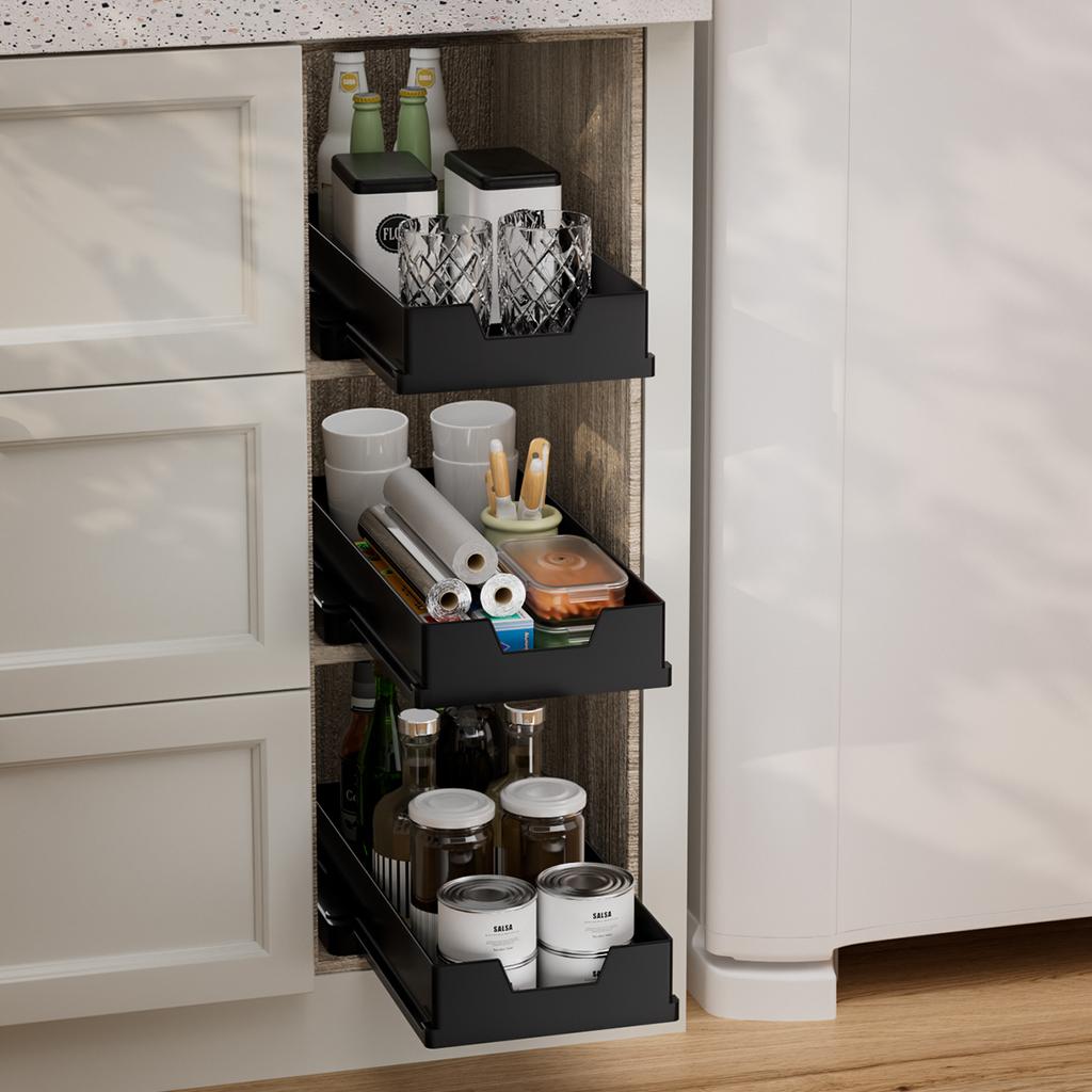 Kitchen Storage Rack Pull-out Kitchen Drawer Type Storage Tray Spice Box Storage Rack Cabinets Organizer