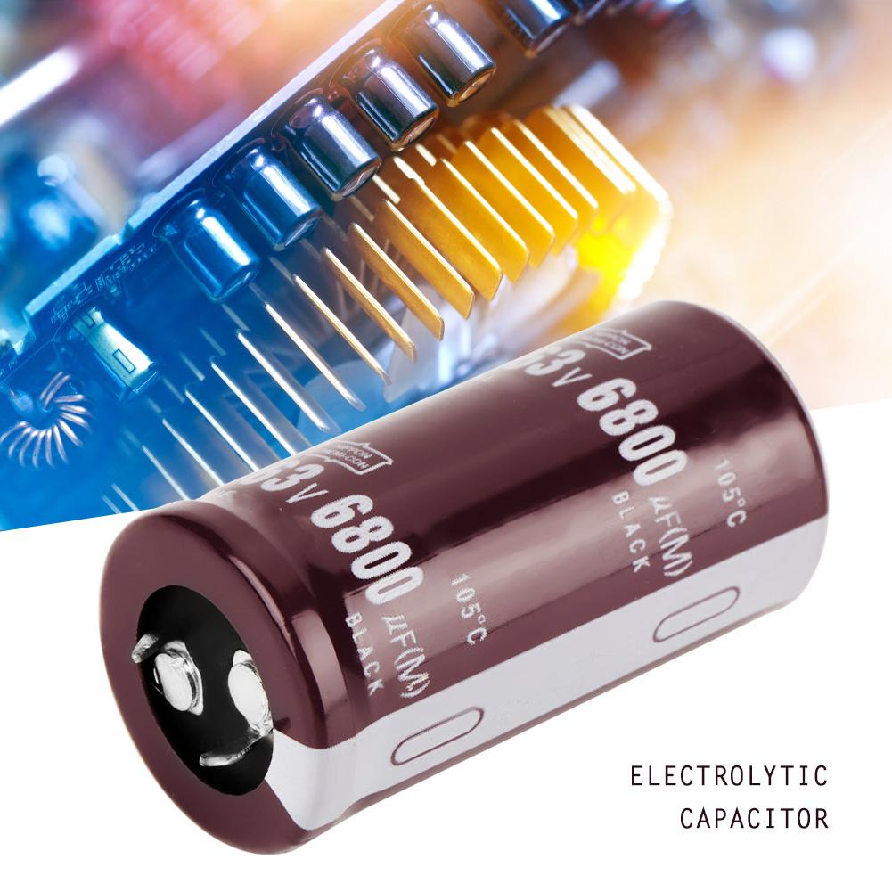 2pcs 63V 6800uF Electrolytic Capacitor 25 × 50mm 105℃