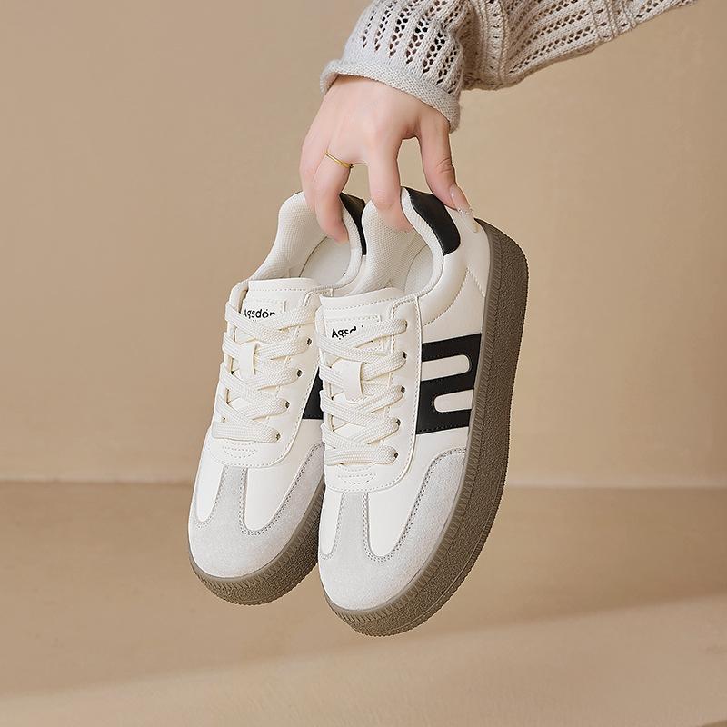 Augustine thick-soled little white shoes women's 2025 new autumn casual flat-soled German training shoes soft baseplate shoes with skirts
