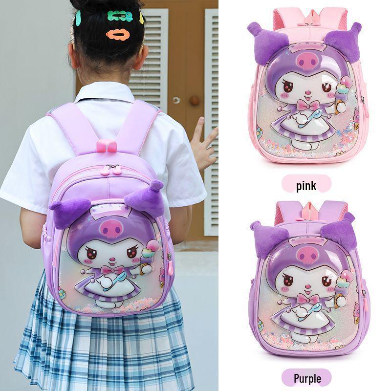Kuromi Leichter Kindergartenrucksack für Mädchen - Schulterstütze, Niedliches Cartoon-Design, Neuer Stil