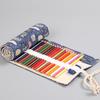 Large Capacity Handmade Canvas Pencil Roll Case for Boys & Girls - Art Print Design