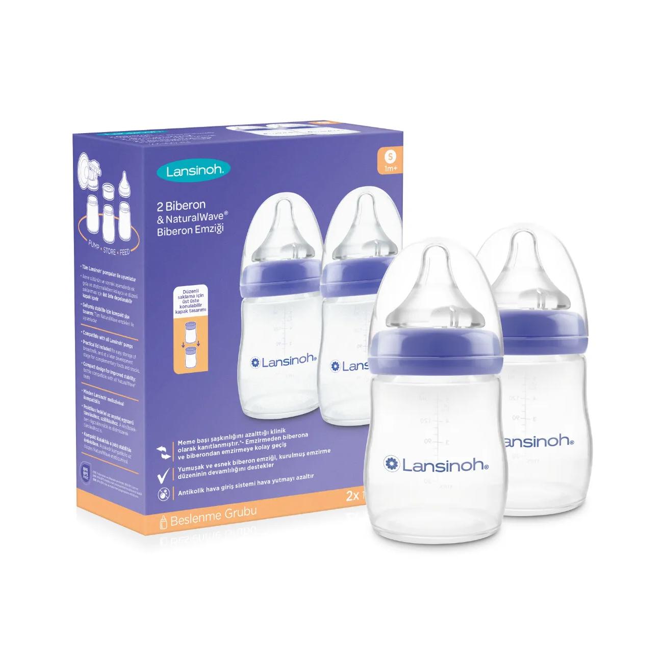 

Набор детских бутылочек Lansinoh Natural Wave, 2 шт., 160 мл