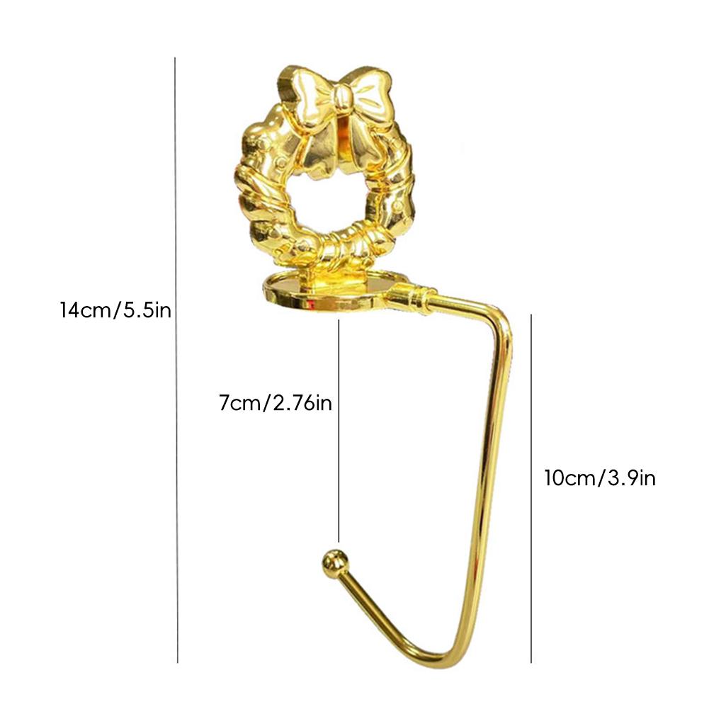 Christmas Fireplace Hooks for Hanging Stockings Metal No Glue Table Edge Hooks Decorative Quick Setup Holiday Home Decor Hooks