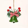 4pcs with Berry Pine Needle Christmas Jingle Bell Ornaments Hanging Style Metal Xmas Hanging Bells Christmas Tree Pendant