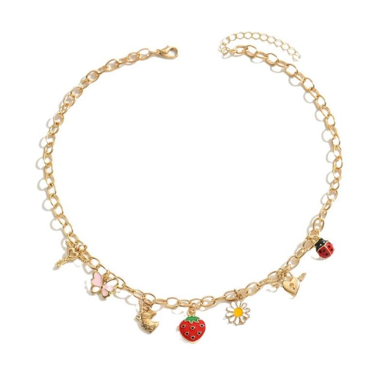Fashion Versatile Multi Element Alloy Fruit Daisy Necklace For Women
