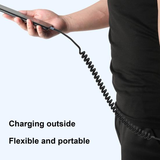 Type-C Cable Fast Space-saving Charging Safe Telescopic Design Spring TPU Data Cable for Tesla