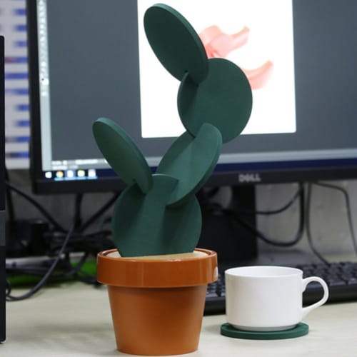 MinniLove Creative Coasters, Cactus Design, DIY Handmade, Non-Slip, Heat-Insulating, Anti-Hot, Easy To Clean, Eco-Friendly, Odorless (Set of 7)