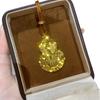 Vintage Champagne Gold Sparkle Pendant - Lucky Gourd Fu Lu Necklace for Women
