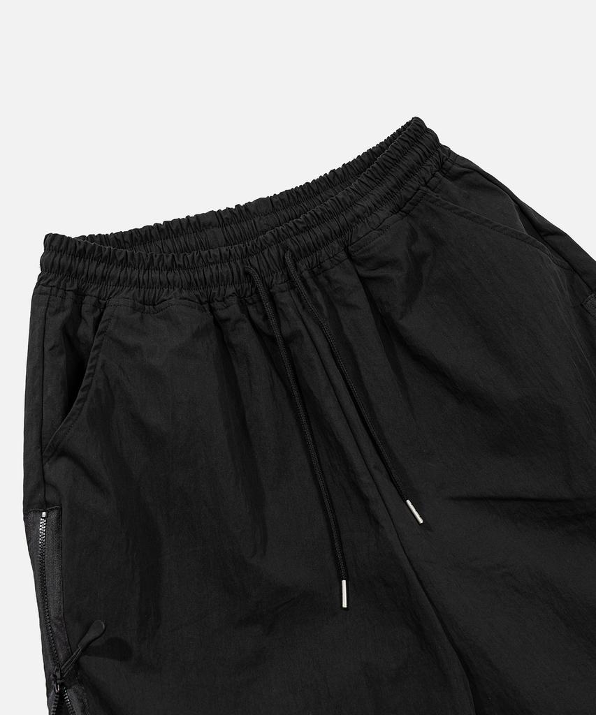 VASTIC Side Zip Wrinkle Half Pants_Black