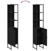 Bathroom Cabinet Black Oak Effect 33 x 33 x 185.5 cm