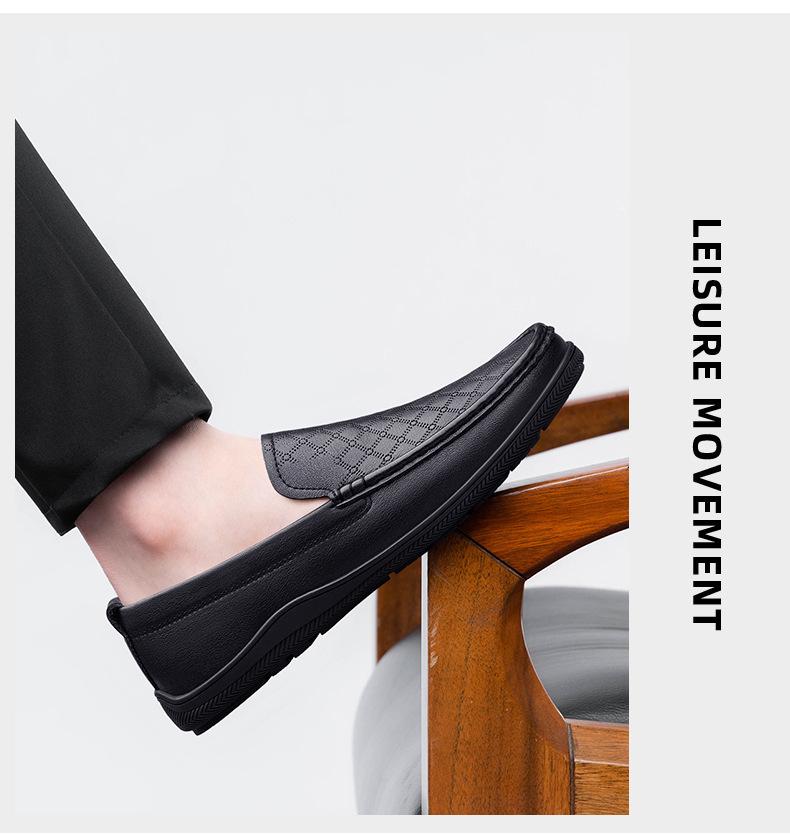 Breathable Slip-On Soft-Soled Casual Leather Shoes for Elderly Men 
