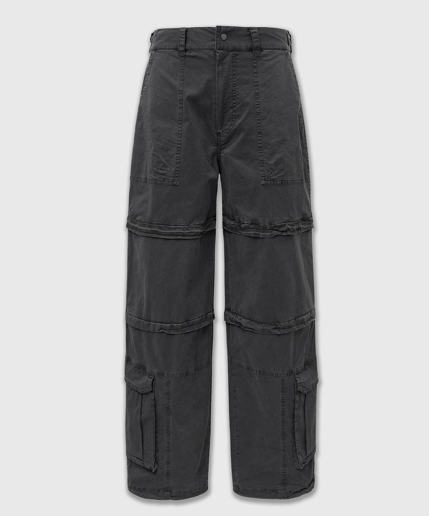 LMOOD Dipin Garment Washed Cargo Pants Charcoal Grey