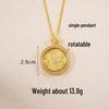 Ancient Gold Sand Eight-Treasure Compass Blessing Necklace - Chinese Retro Copper Alloy Jewelry