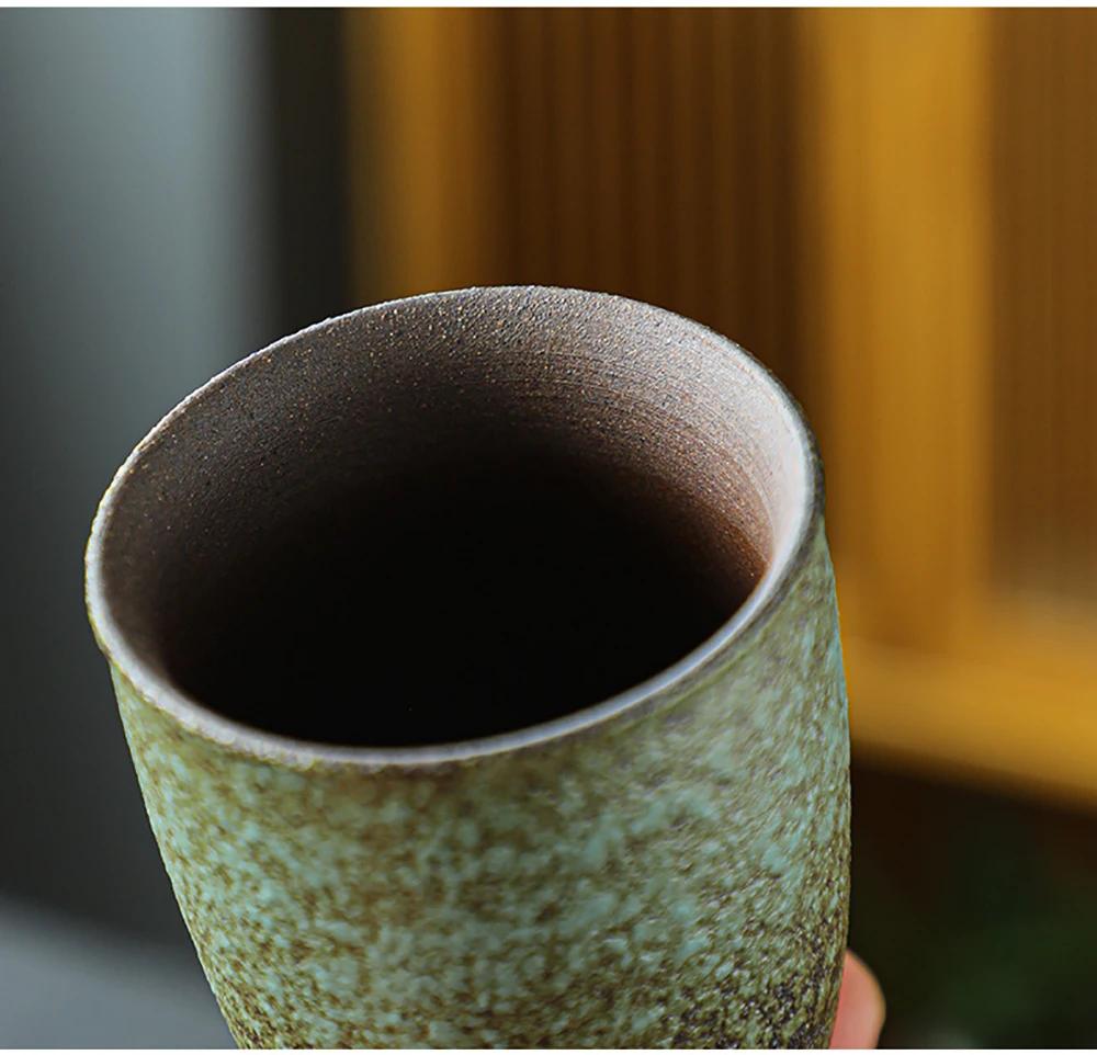 Coarse Pottery Tea Cup 150ml Japanese Style Espresso Cup Large Retro Ceramic Teacup Mug Master Cups Tea Ceremony