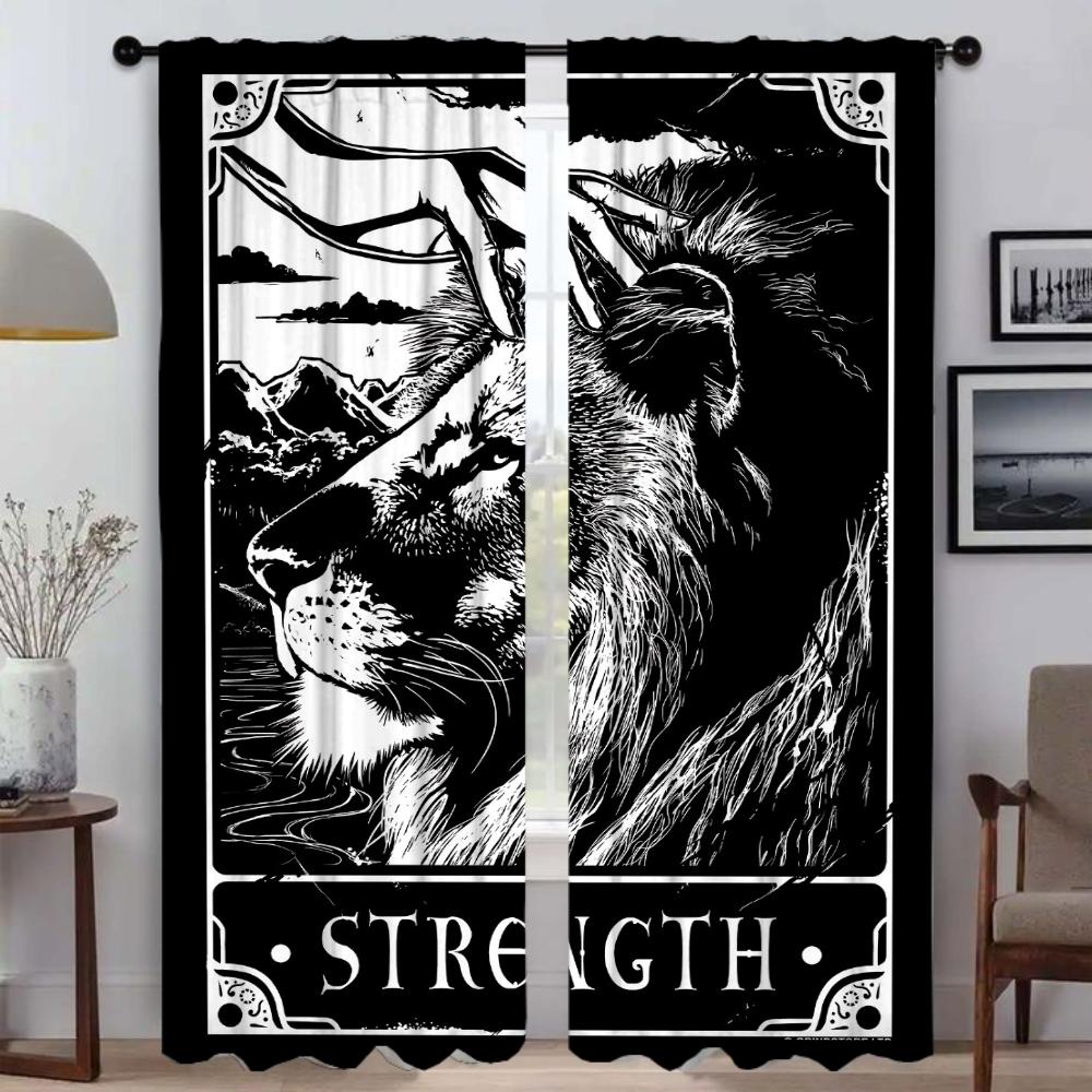 Read the Tarot Cards Elegant Room Curtains for Living Room Blackout Curtain Tulle for Bedroom Home Interior Curtains 2 Pieces