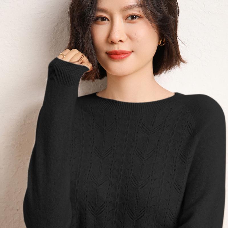 Women's Autumn and Winter Style First-line Ready-to-wear Cashmere Knitted Base Shirt Soft and Glutinous Warm Pullover Sweater