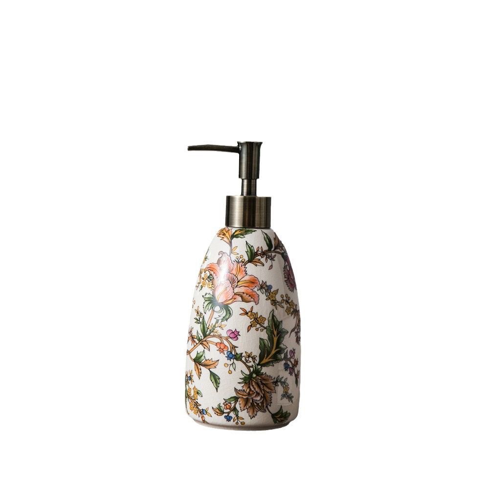 BEPAN 1PC Ceramic Press Soap Dispenser Refillable Lotion Bottle Creative Shampoo Liquid Container for Bathroom Home Decor