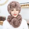 Rex rabbit hair hat female autumn winter middle-aged and elderly mother thickened warm fashion grandmother old lady mother-in-law fur hat