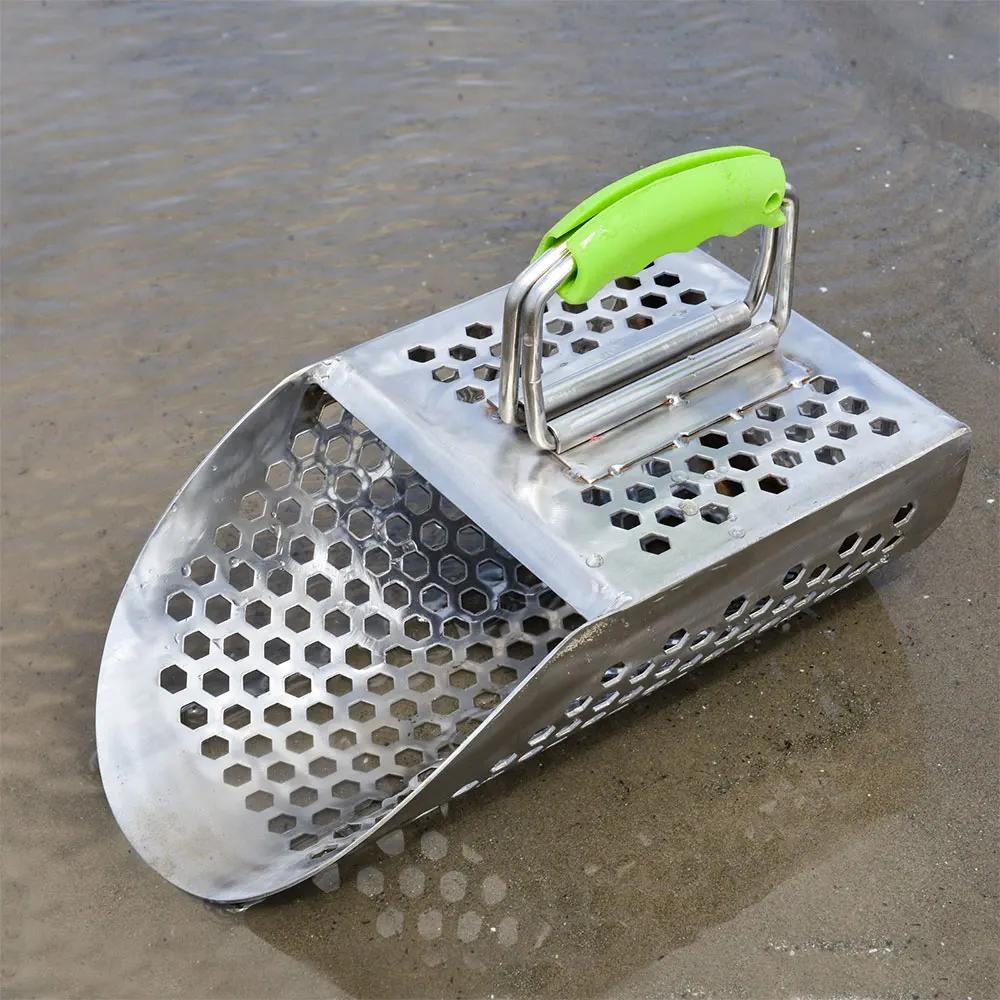 

Heavy-Duty Stainless Steel Metal Detecting Shovel with Hexagonal Drainage Holes Ergonomic Non-Slip Handle for Efficient Beach