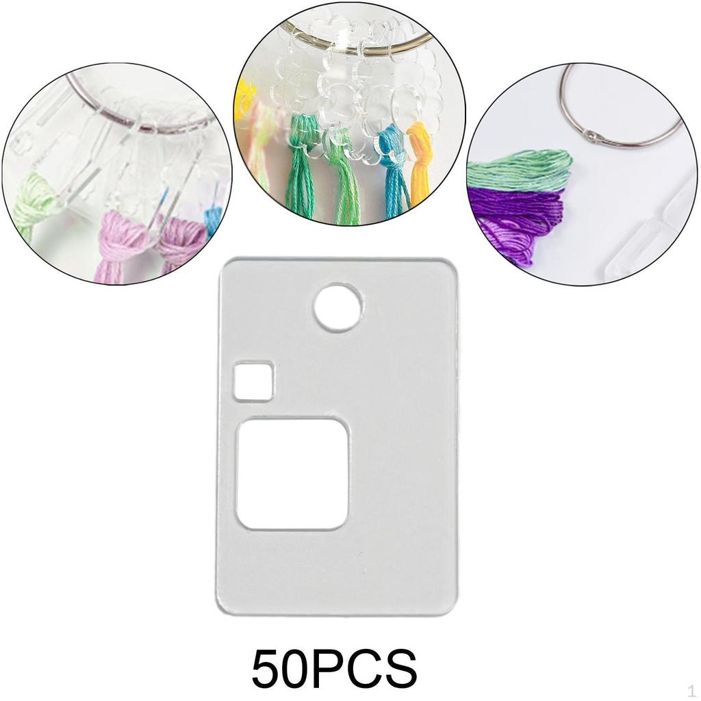 50 Pcs Embroidery Floss Spools, Storage, Acrylic Thread Spools for Cross Stitch