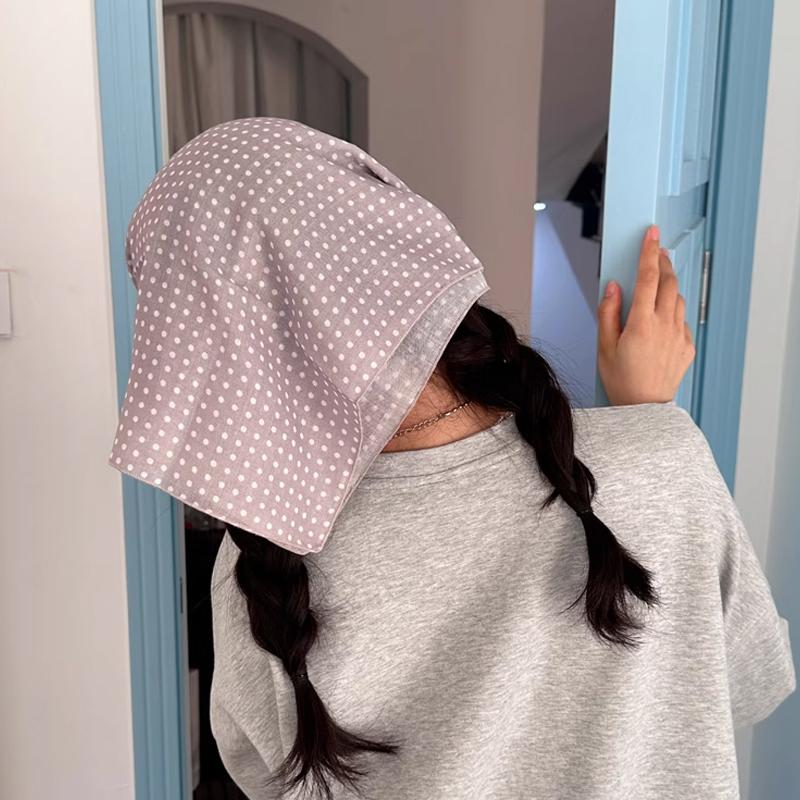 Polka Dot Silk Scarf Cozy Headscarf Hair Band Hair Tie Fashionable Multifunctional Square Scarf Waist Butt Curtain