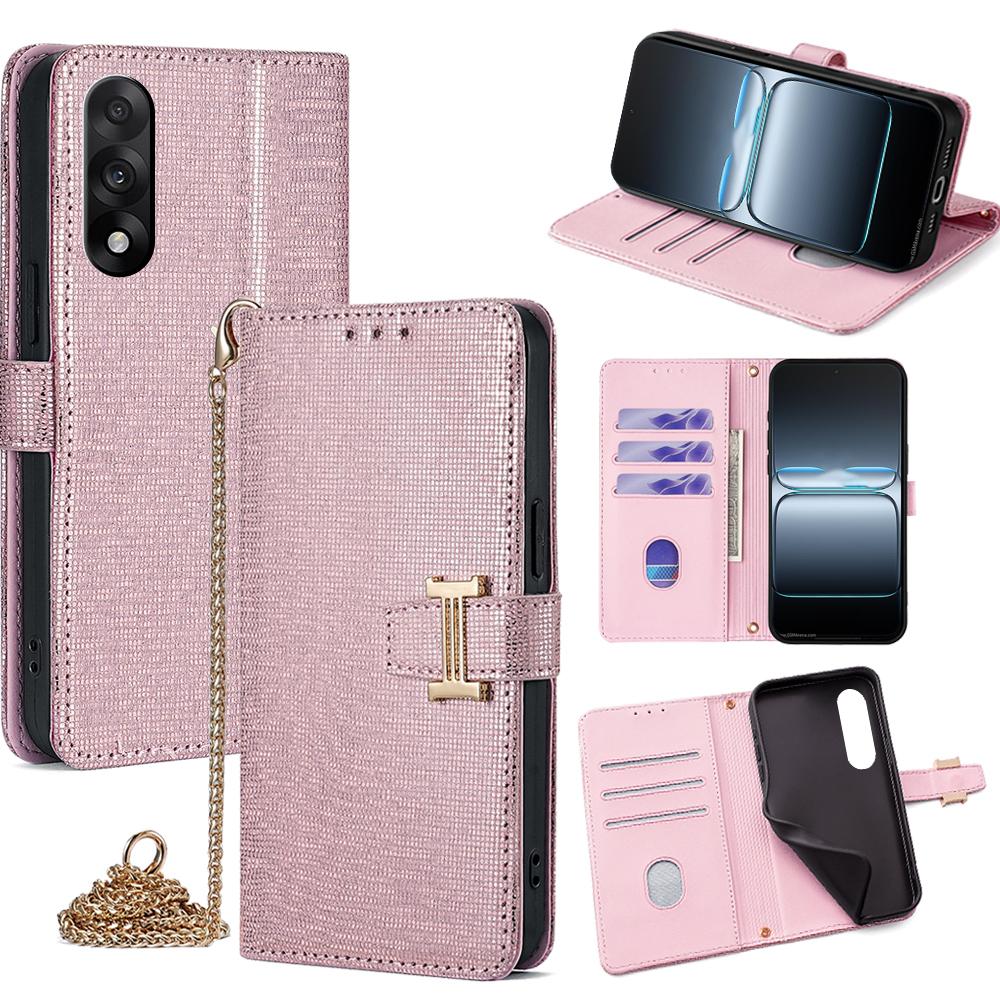 

Для OnePlus Nord 5 5G/Ace 5 Ultra 5G Чехол-кошелек с пайетками из кожи через плечо Чехол для телефона Rose Gold