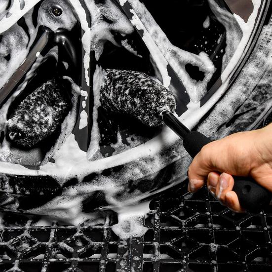 3ks/sada Kartáč na čištění ráfků auta Sada účinných čisticích kartáčů Čistič ráfků bez obsahu kovů