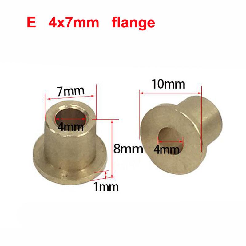 10PCS Mini Brass Bushing Shaft 2mm 3mm 4mm 5mm Rudder Flange Shafting Sleeve Bearing for RC Bait Boat DIY Model Accessories
