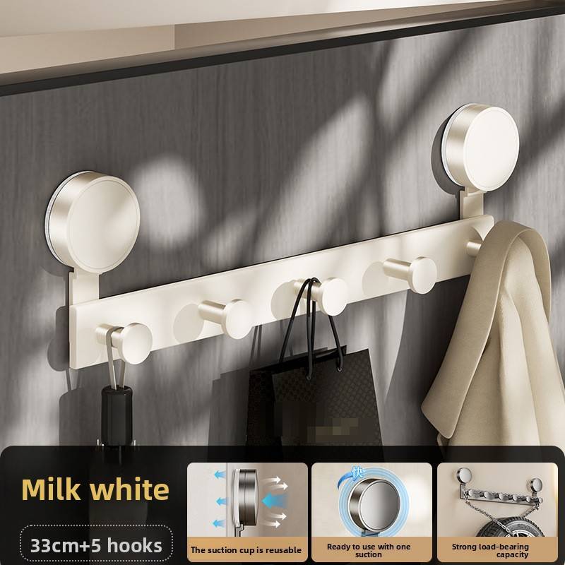 Suction Cup Door Hook Organizer With Strong Adhesive For Home Storage And Hanging Clothes