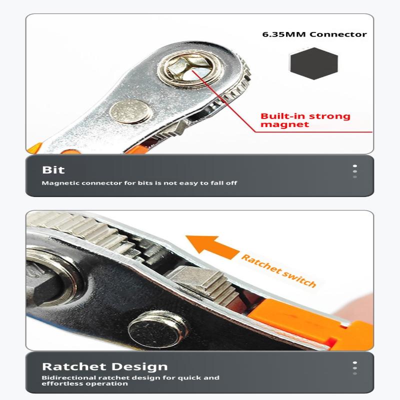 1Pcs Mini Socket Wrench Ratchet Fast Ratchet Wrench Multi-Functional Ratchet Screwdriver Diy Repair Hand Tools