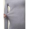 Normcore Half Turtleneck Underwear Knitted Dress Fashion Wind Sunken Stripe High Elastic Silm Long Sleeves Fall and Winter Heattech Sheath Dress