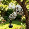 Outdoor Animal Statues Climbing Solar Light Resin Statue with Lantern Frog Garden Decor Hanging Light for Yard Tree Decoration Powered Patio