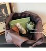 Women's Retro Korean Style Large Capacity PU Tote Bag for Versatile Use