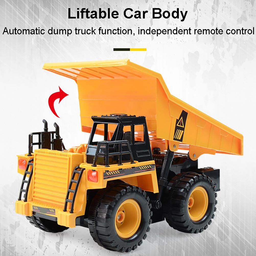 Pilot 2.4GHz 6-kanałowy wywrotka ze światłami Symulacja Ciężarówka inżynieryjna Dziecięca RC