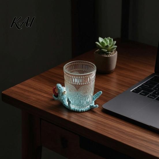 Kit Fai da Te Sottobicchiere Lucertola all'Uncinetto, Artigianato Animale a Maglia Fatto a Mano, Sottobicchiere Decorativo per Tazza da Bevanda Caffè per Adulti, Principiante