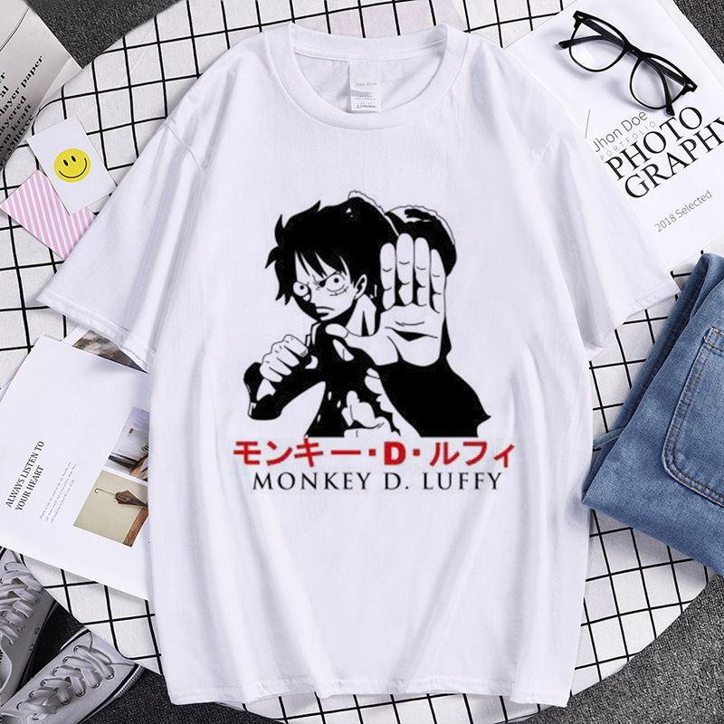 ONE PIECE Pure Cotton Casual Tshirt Round Neck Short Sleeve Clothing Summer Sports Casual Short Sleeve Popular Top S