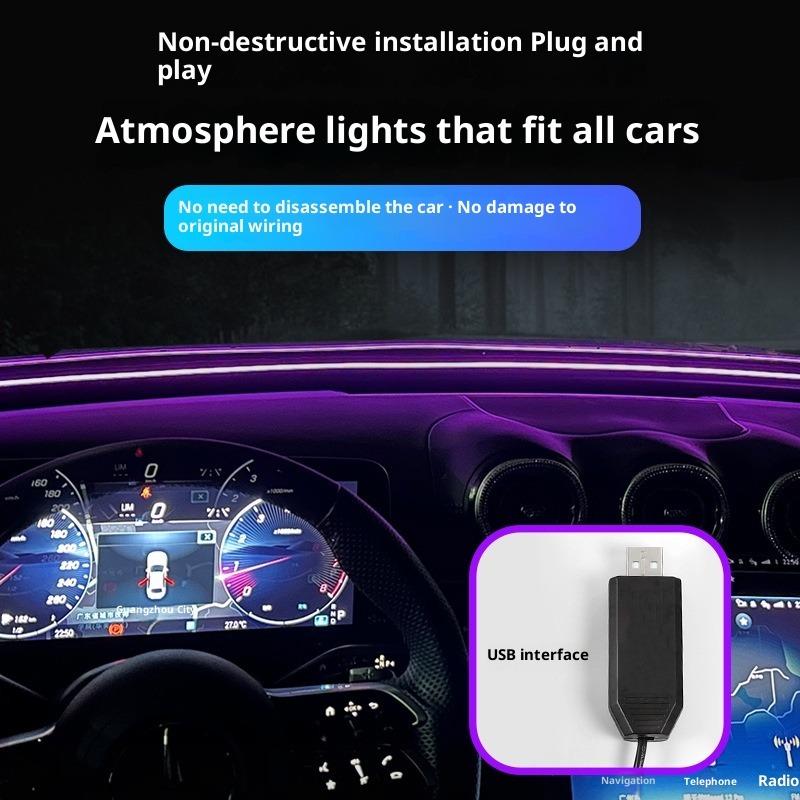 Symphony Front Gear Sound Insulation Strip, Ambient Light, Free Wiring App Control, Modification Light, Car Decoration Light Strip