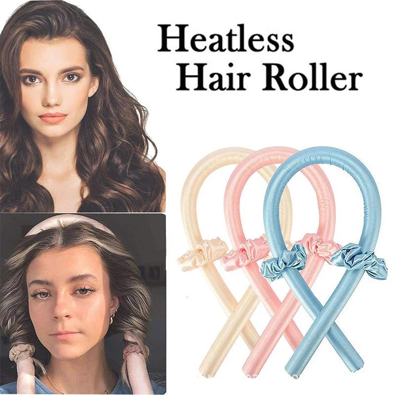 Heatless Curling Rod Headband No Heat Silk Curls Hair Products Ribbon Rollers Sleeping Soft Lazy Hair Curlers Hair Styling Amagi