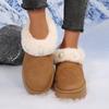 Fluffy Fur Platform Snow Boots Women Fashion Pearls Decor Non Slip Winter Ankle Boots Woman Thicken Plush Warm Cotton Shoes 43