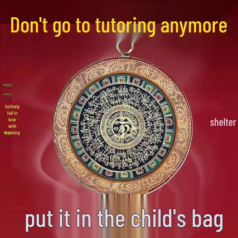 30mm Single-Sided Pendant: Good Luck Charm for Continuous Blessings, Wear for Auspicious Prayers.